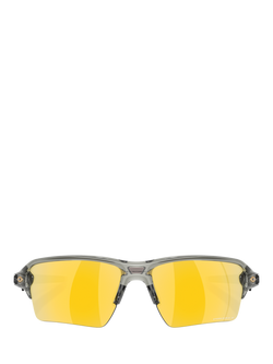 Oakley OO9488 Men's Mirrored Polarised Rectangular Sunglasses, Grey Ink/Mirror Yellow - view 2, Grey Ink/Mirror Yellow