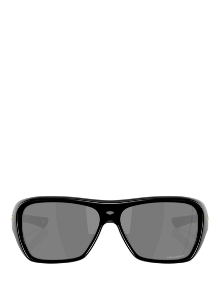 Oakley OO949 Unisex Rectangular Sunglasses, Polished Black/Grey - view 2, Polished Black/Grey