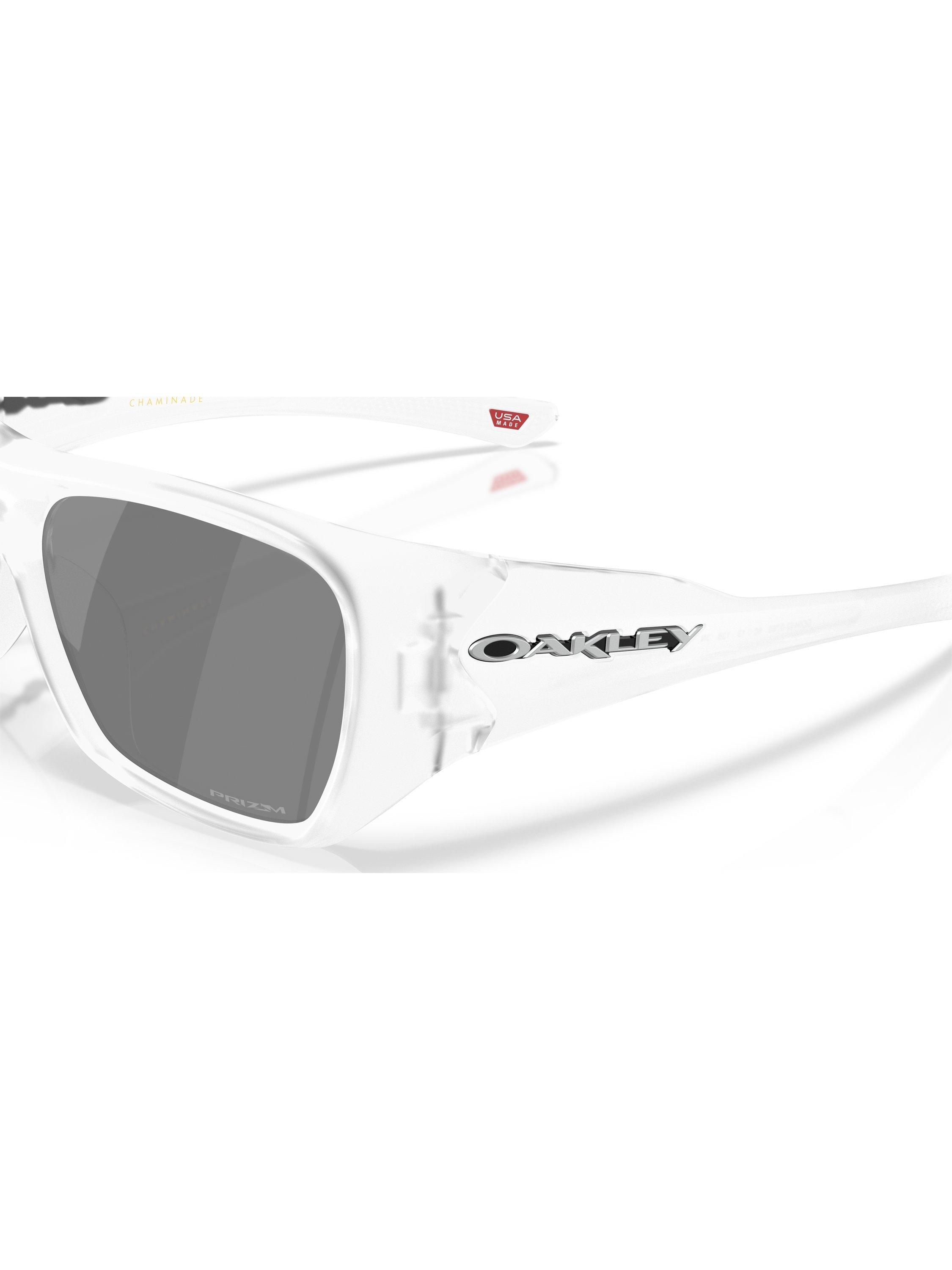 Product image 7 of 8, which shows Oakley OO9492 Unisex Rectangular Sunglasses, Matte Clear/Grey
