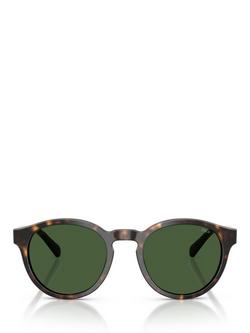 Ralph Lauren Polo Ralph Lauren PH4192 Men's Round Sunglasses, Shiny Dark Havana/Green - view 2, Shiny Dark Havana/Green