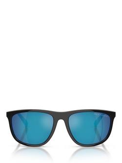 Ralph Lauren Polo Ralph Lauren PH4231U Men's Polarised Pillow Sunglasses, Shiny Black/Mirror Blue - view 2, Shiny Black/Mirror Blue