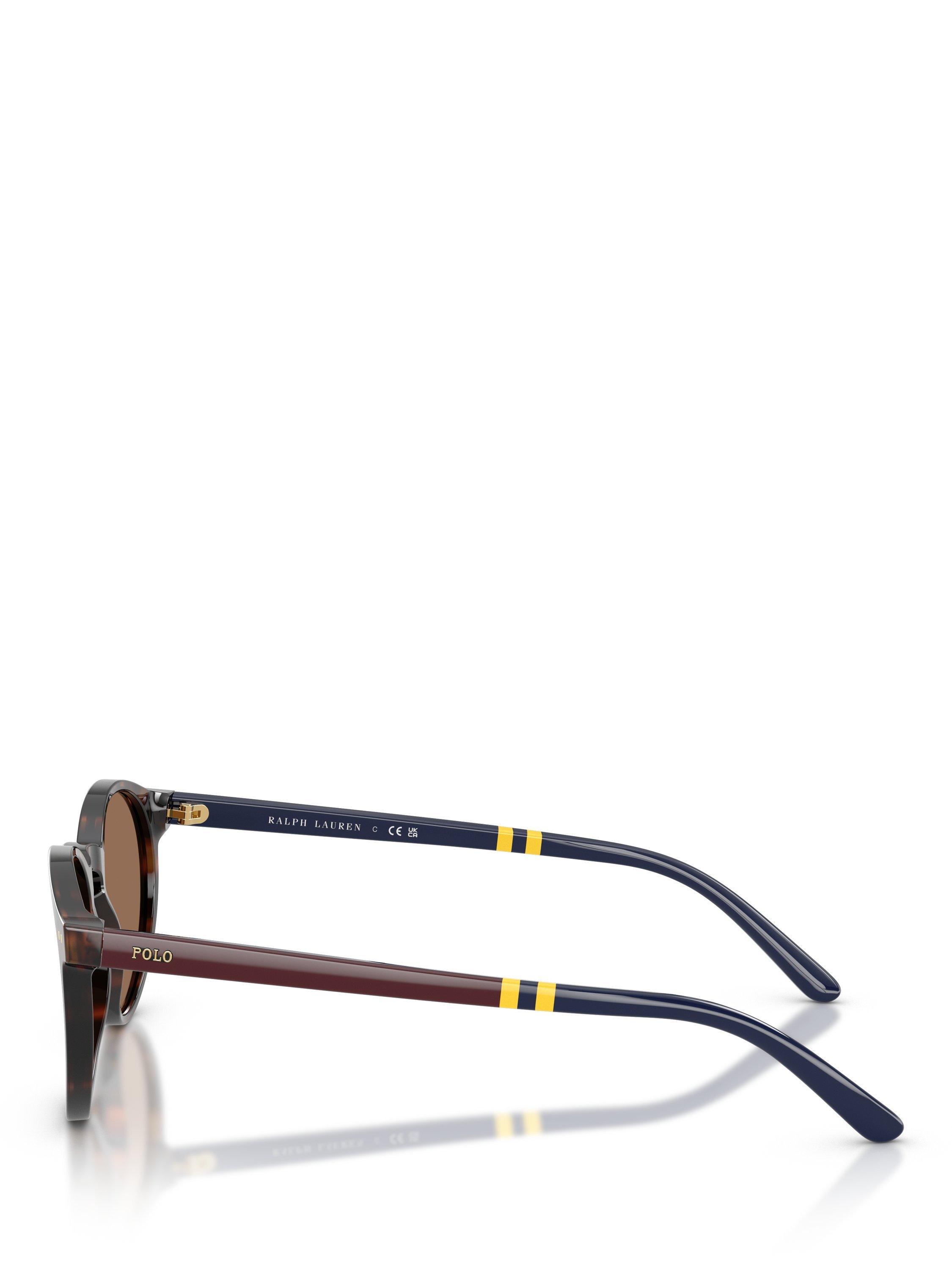 Product image 3 of 5, which shows Ralph Lauren 0PH4236 Round Sunglasses, Shiny Dark Havana/Brown