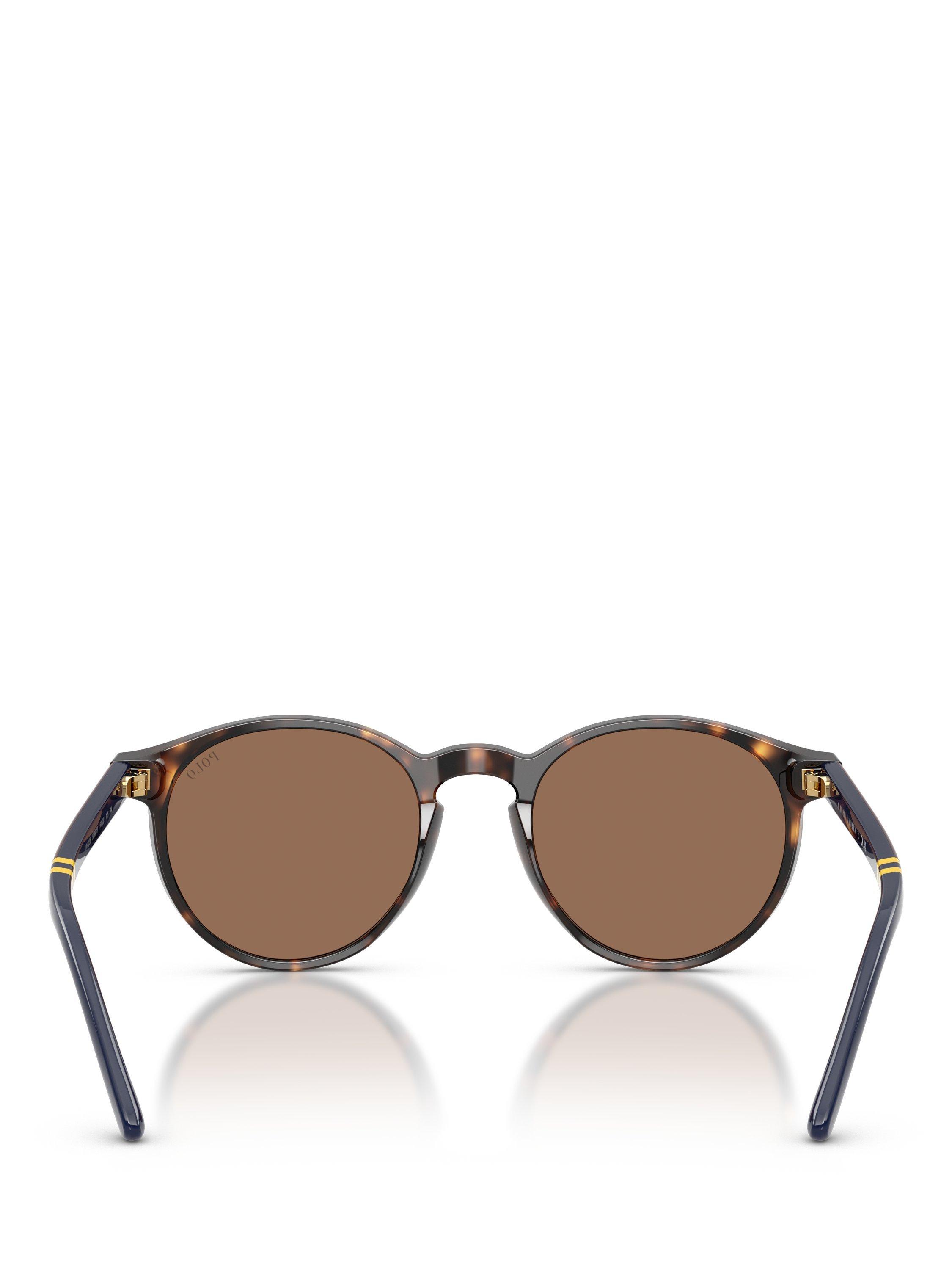 Product image 4 of 5, which shows Ralph Lauren 0PH4236 Round Sunglasses, Shiny Dark Havana/Brown