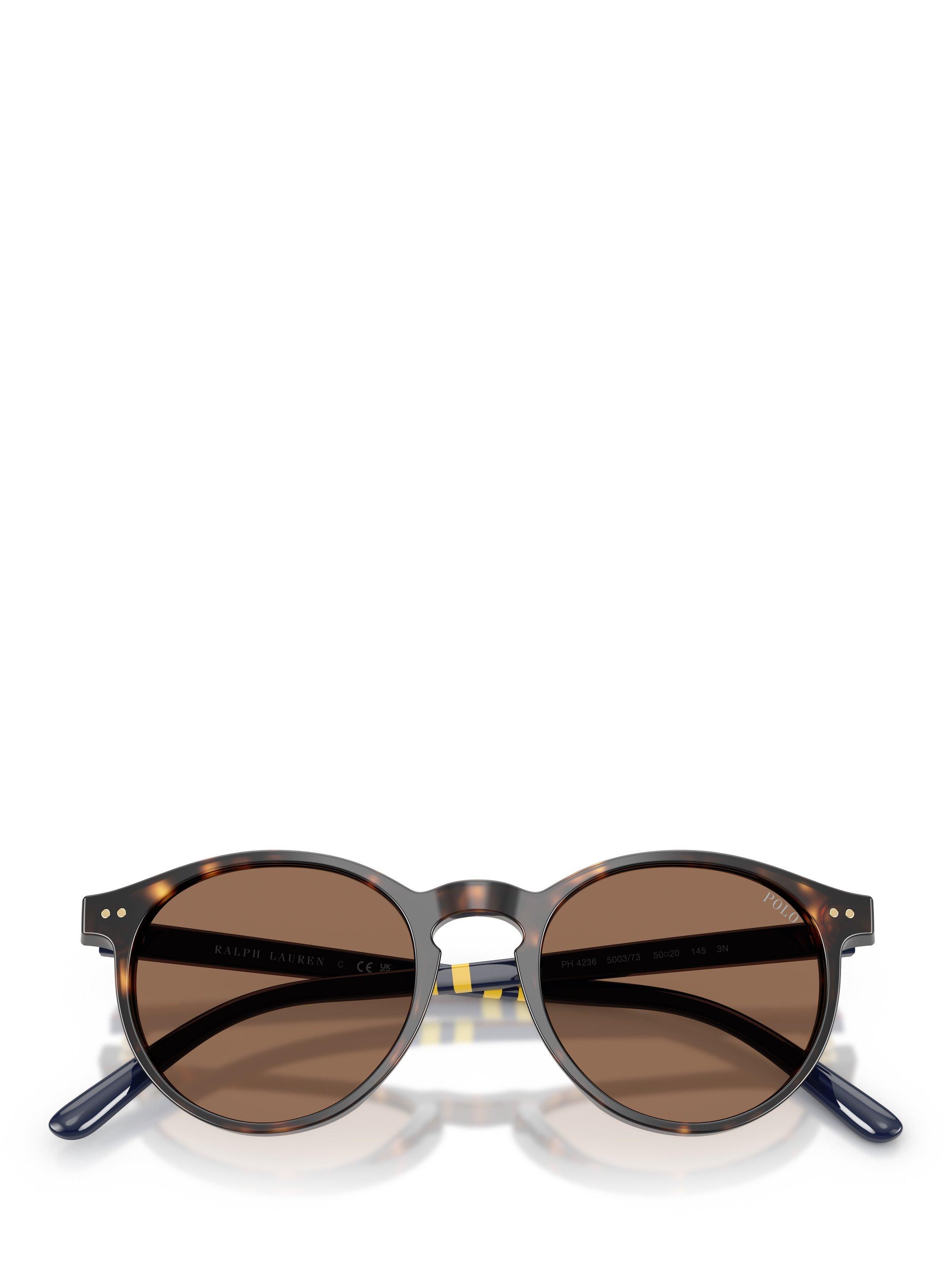 Product image 5 of 5, which shows Ralph Lauren 0PH4236 Round Sunglasses, Shiny Dark Havana/Brown