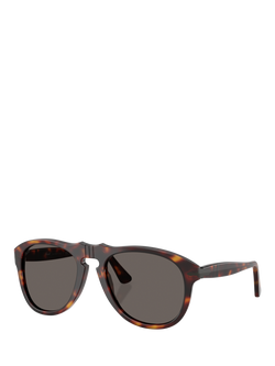 Persol PO0649 Unisex Aviator Sunglasses, Havana/Grey, Havana/Grey