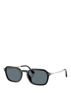 Persol PO3381 Unisex Phantos Sunglasses, Black/Blue, Black/Blue