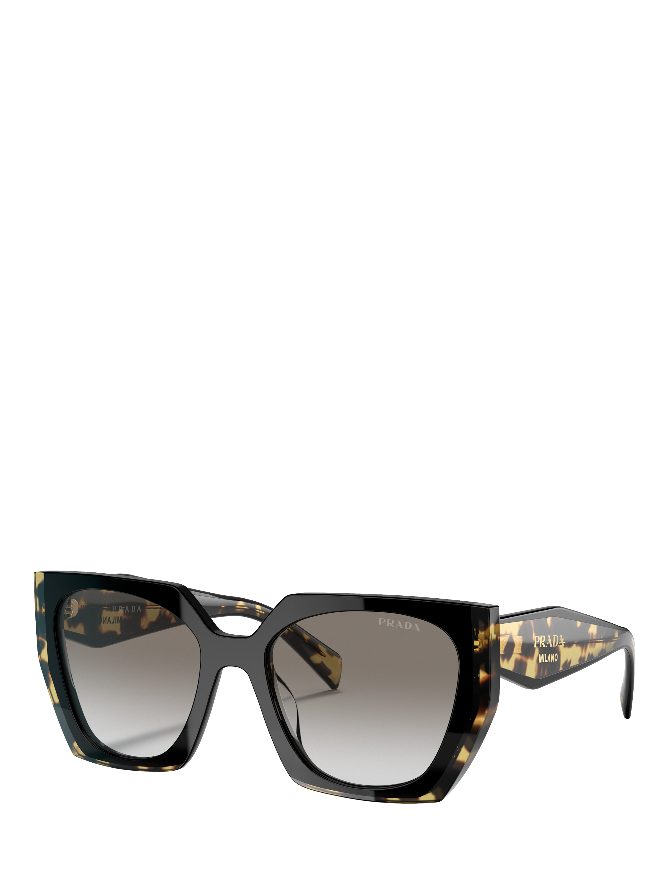Product image 1 of 5, which shows Prada PR 15WS Women's Cat's Eye Sunglasses, Black Tortoise/Grey Gradient