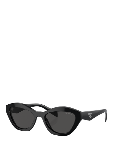 Prada PR A02S Women's Butterfly Sunglasses, Black, Black