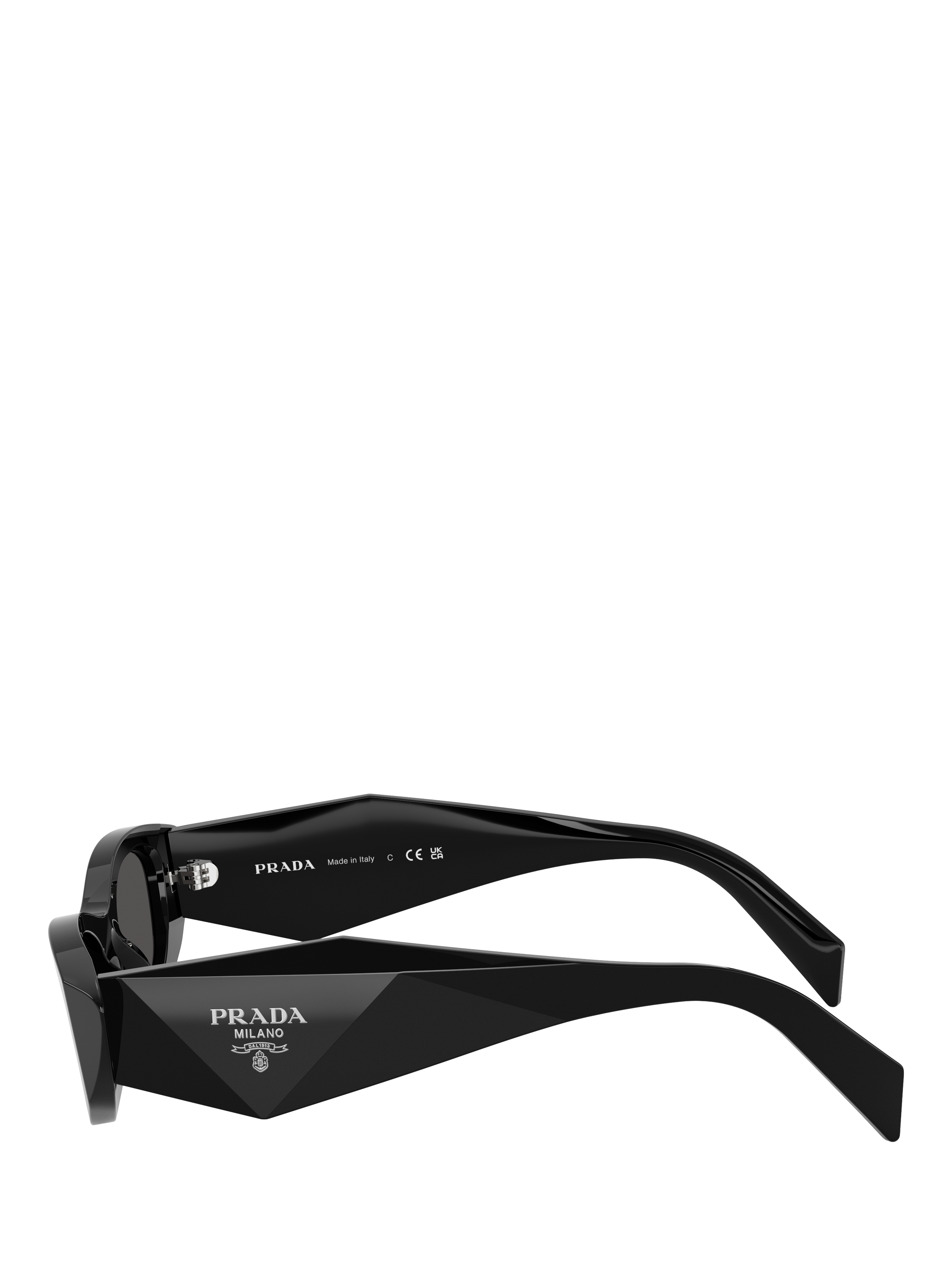 Product image 3 of 4, which shows Prada PR B16S Women's Oval Sunglasses, Black/Grey