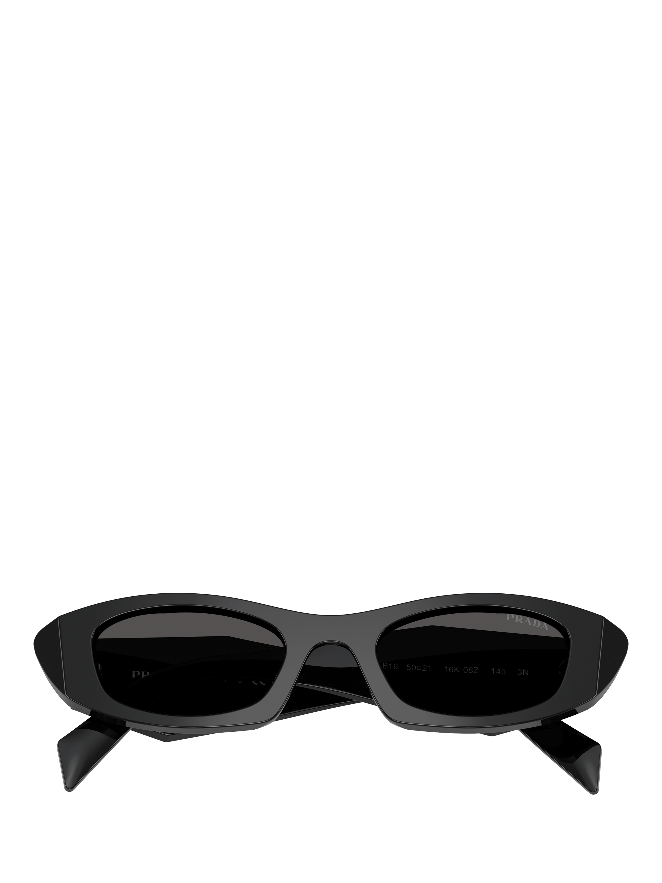 Product image 4 of 4, which shows Prada PR B16S Women's Oval Sunglasses, Black/Grey
