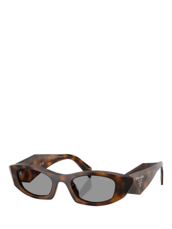 Prada PR B16S Women's Oval Sunglasses, Juniper Tortoise/Grey, Juniper Tortoise/Grey