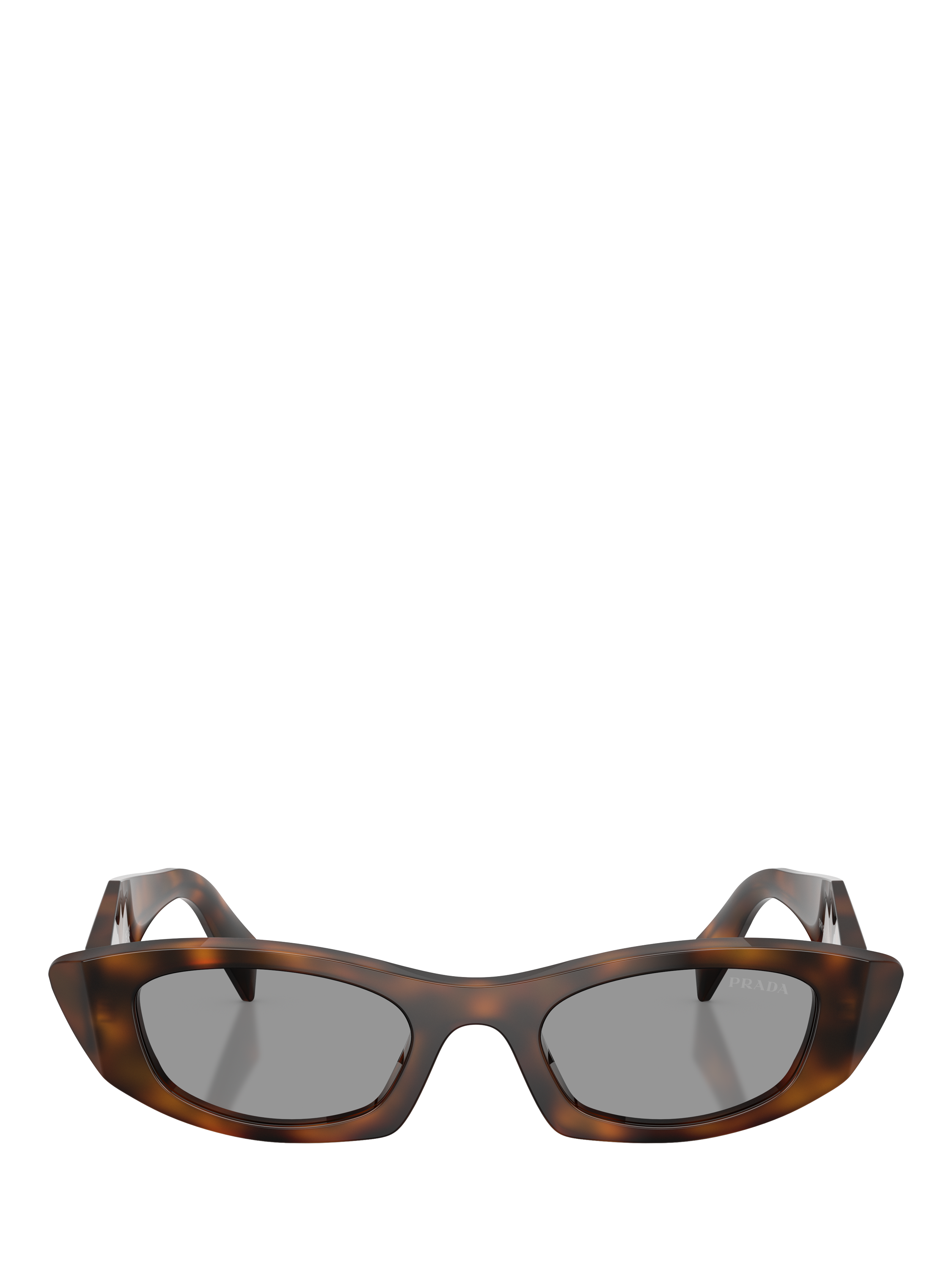 Product image 2 of 5, which shows Prada PR B16S Women's Oval Sunglasses, Juniper Tortoise/Grey