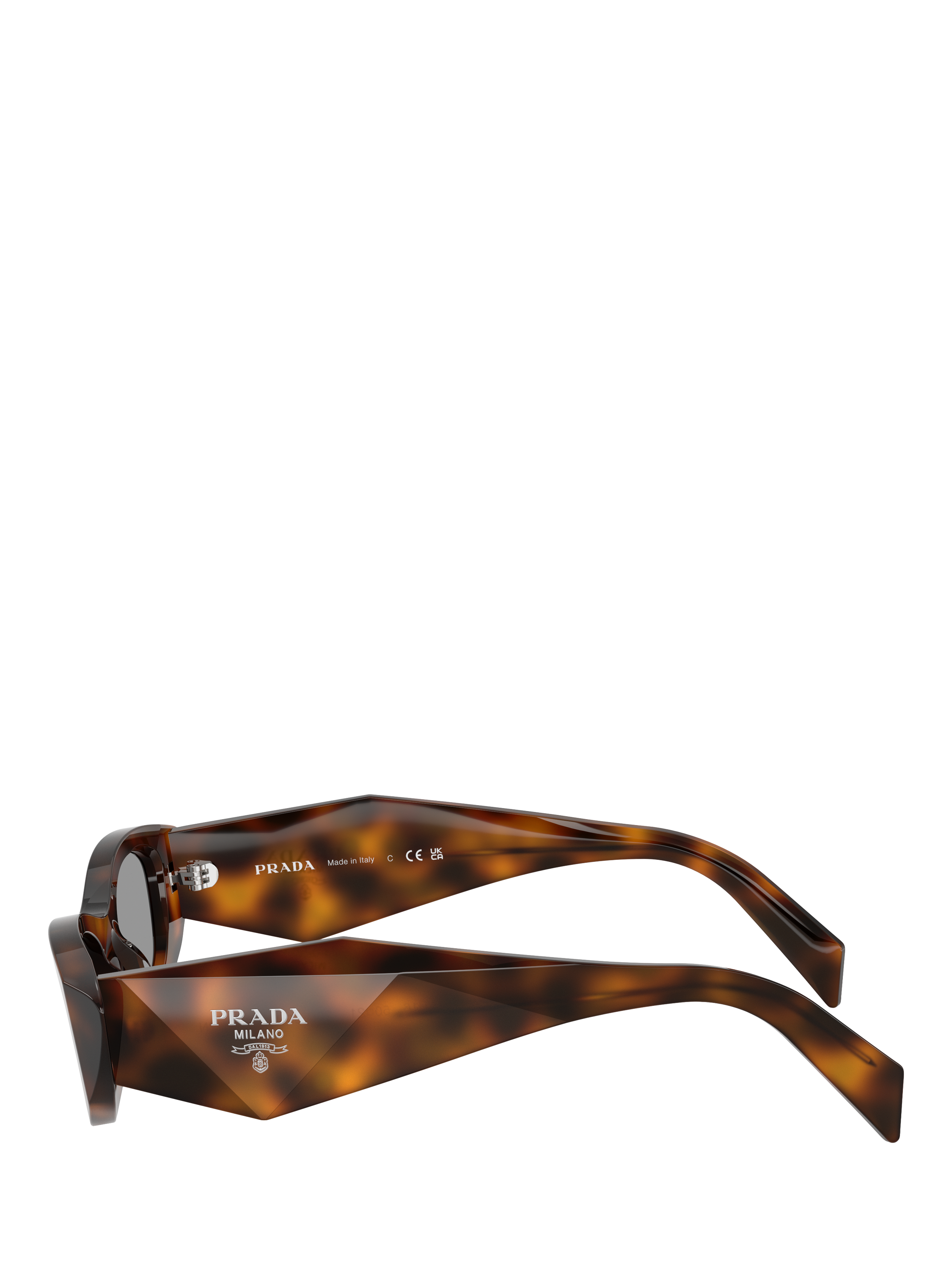 Product image 3 of 5, which shows Prada PR B16S Women's Oval Sunglasses, Juniper Tortoise/Grey