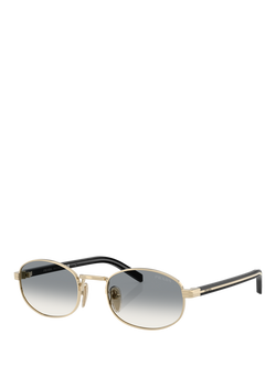Prada PR B53S Women's Oval Sunglasses, Pale Gold/Grey Gradient, Pale Gold/Grey Gradient