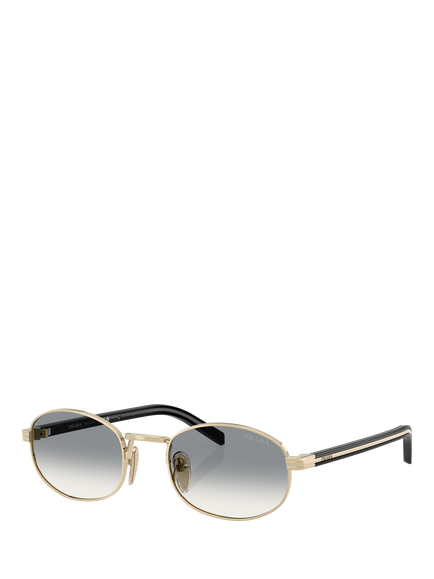 Prada PR B53S Women's Oval Sunglasses, Pale Gold/Grey Gradient, Pale Gold/Grey Gradient