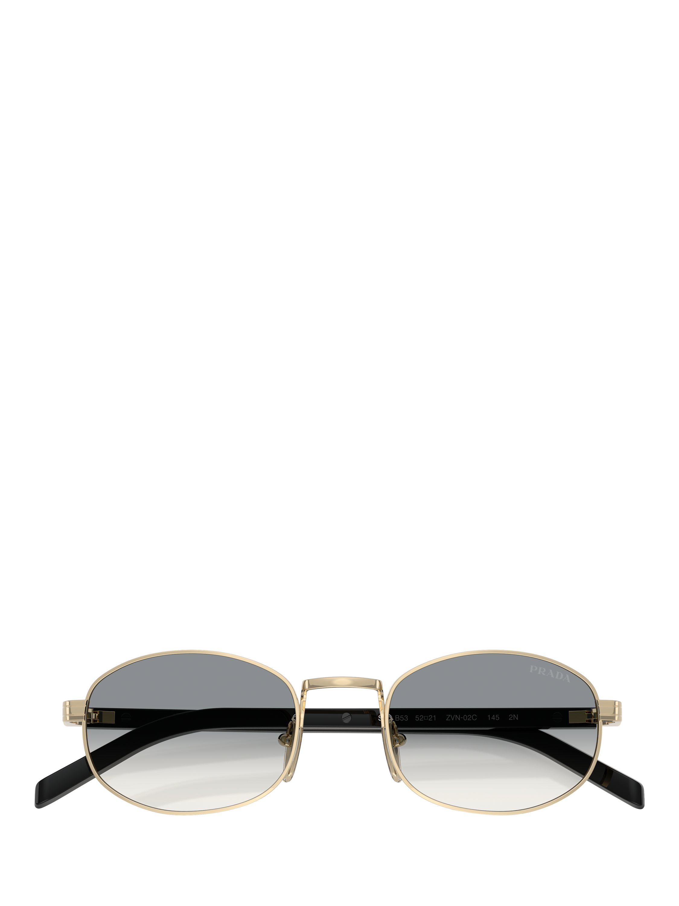 Product image 5 of 5, which shows Prada PR B53S Women's Oval Sunglasses, Pale Gold/Grey Gradient