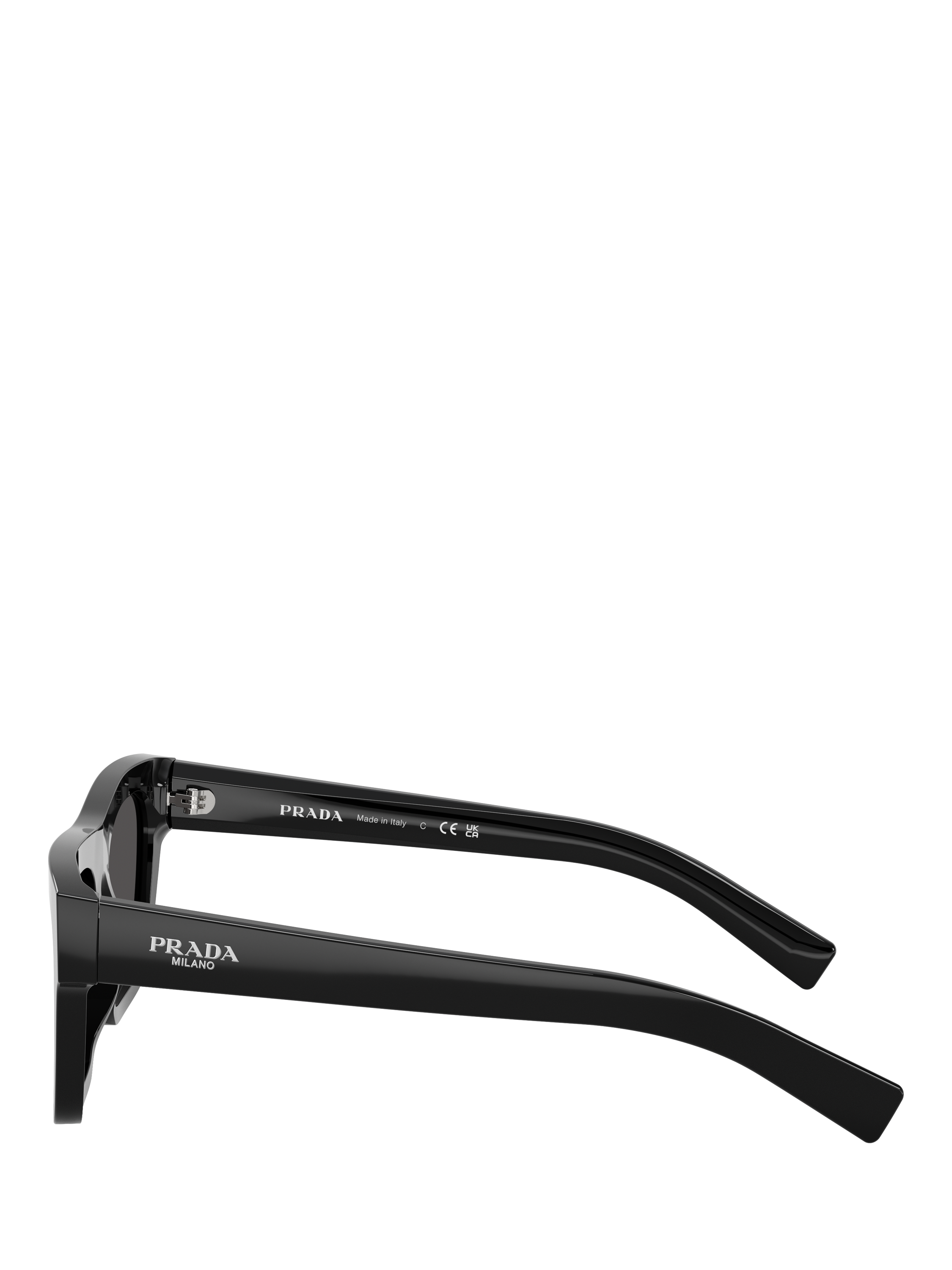 Product image 3 of 5, which shows Prada PR C03S Men's D-Frame Sunglasses, Black/Grey