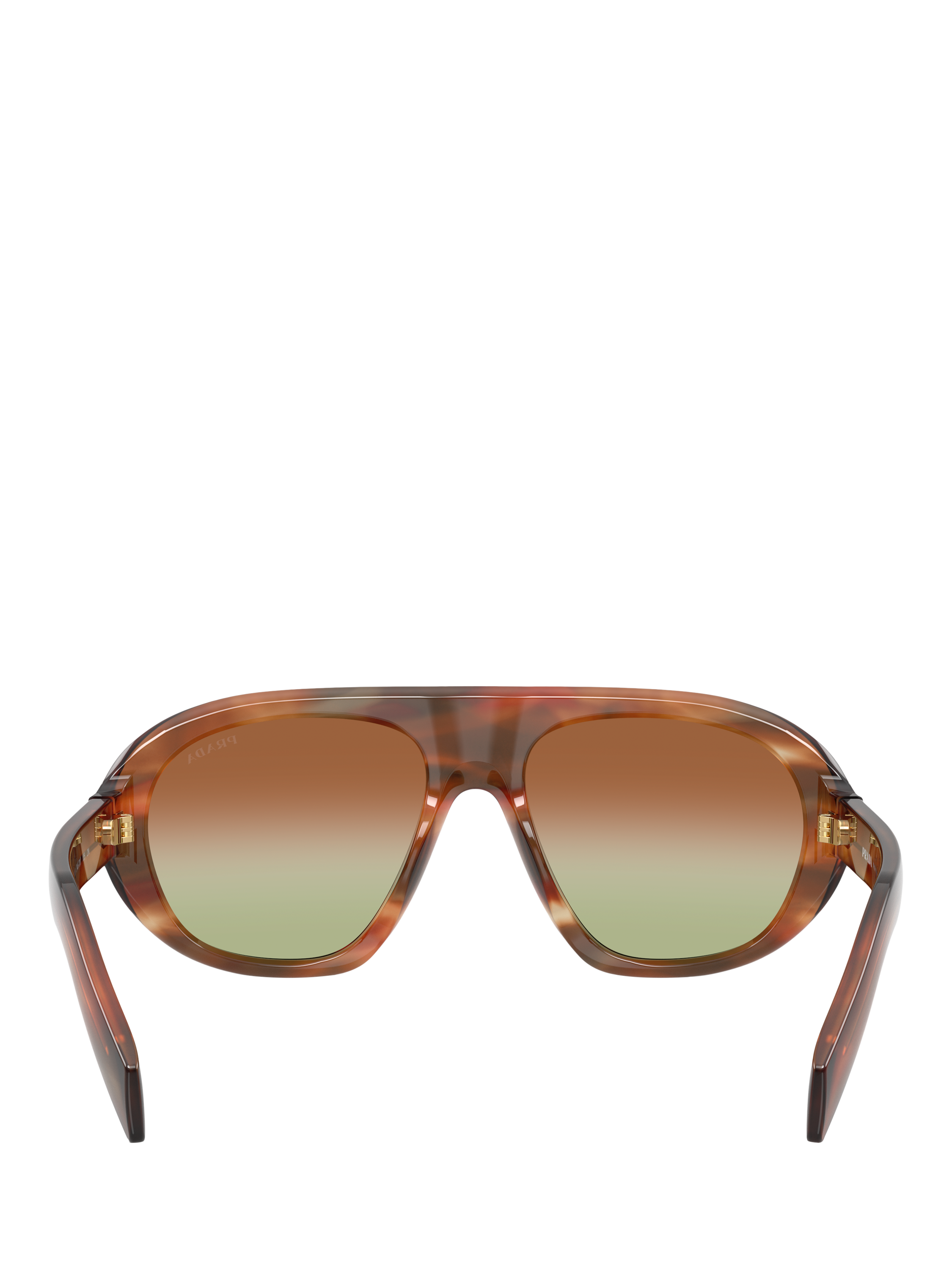 Product image 4 of 4, which shows Prada PR C05S Women's Irregular Sunglasses, Striped Oak/Brown Green Gradient