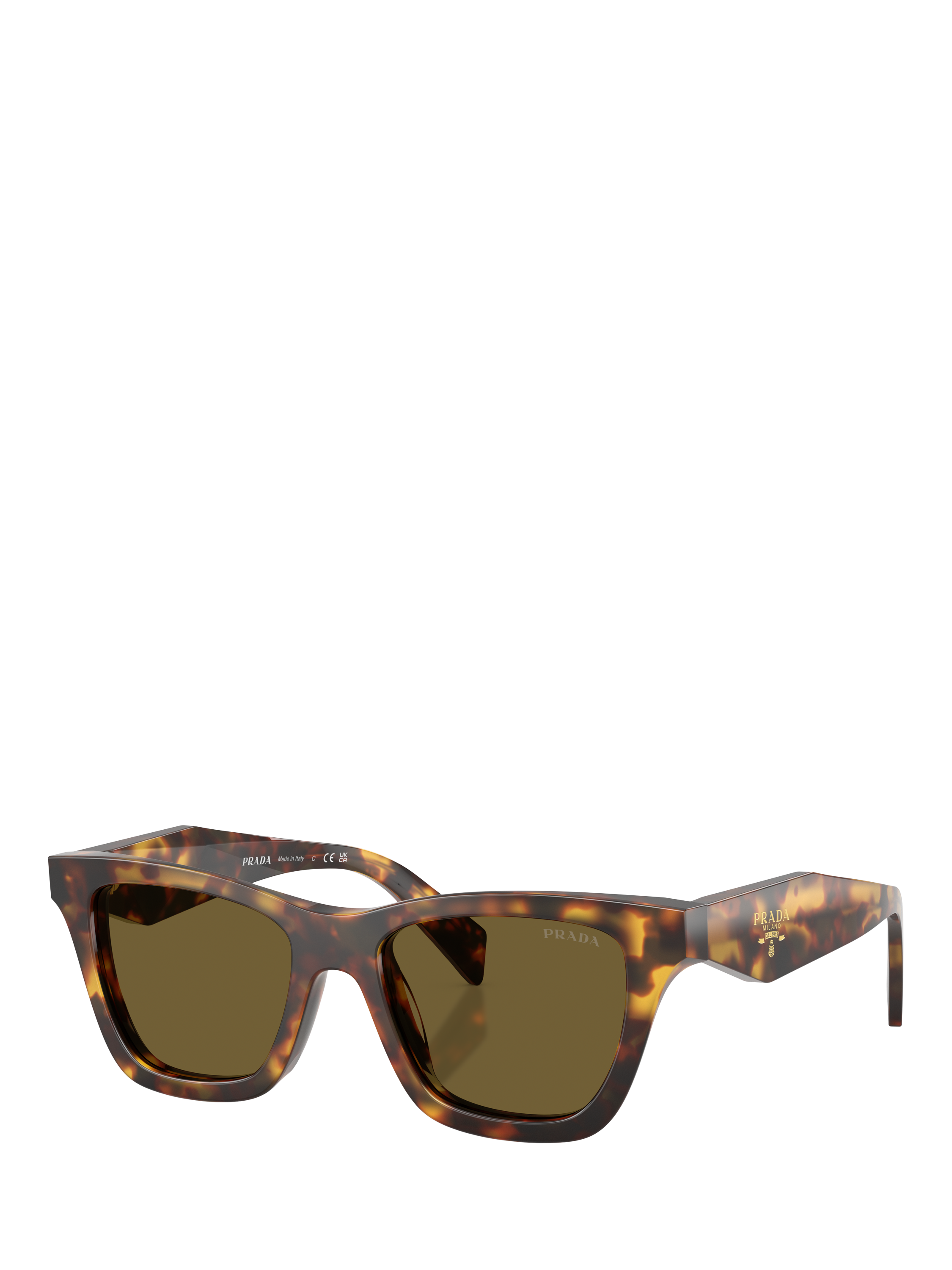 Product image 1 of 5, which shows Prada PR C07S Women's Butterfly Sunglasses, Honey Tortoise/Brown