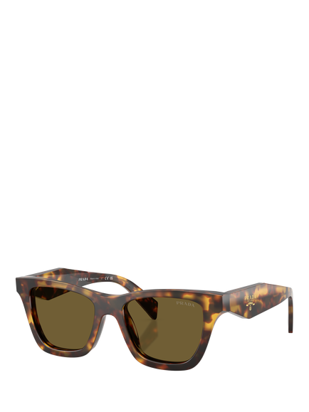 Prada PR C07S Women's Butterfly Sunglasses, Honey Tortoise/Brown