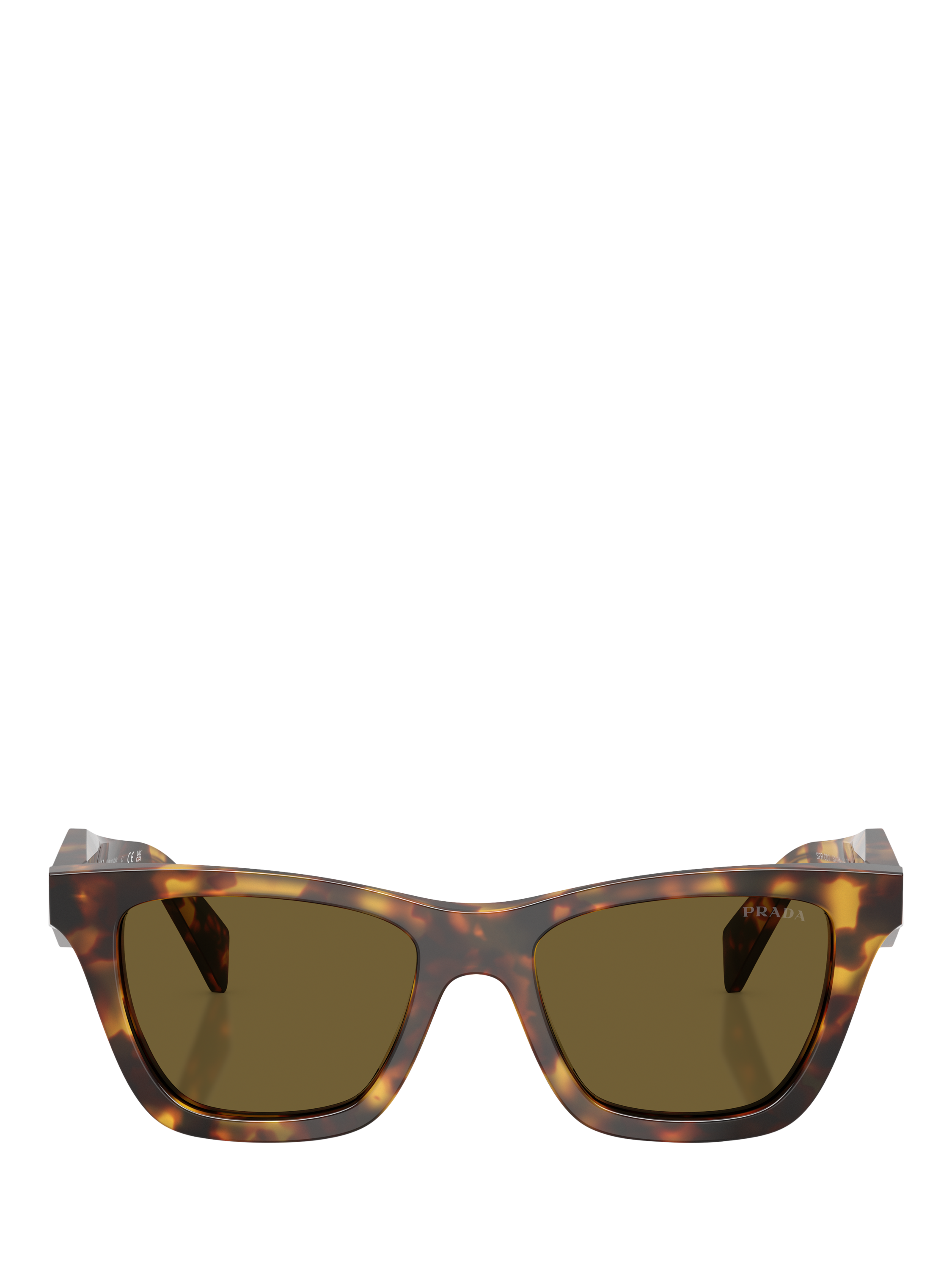 Product image 2 of 5, which shows Prada PR C07S Women's Butterfly Sunglasses, Honey Tortoise/Brown