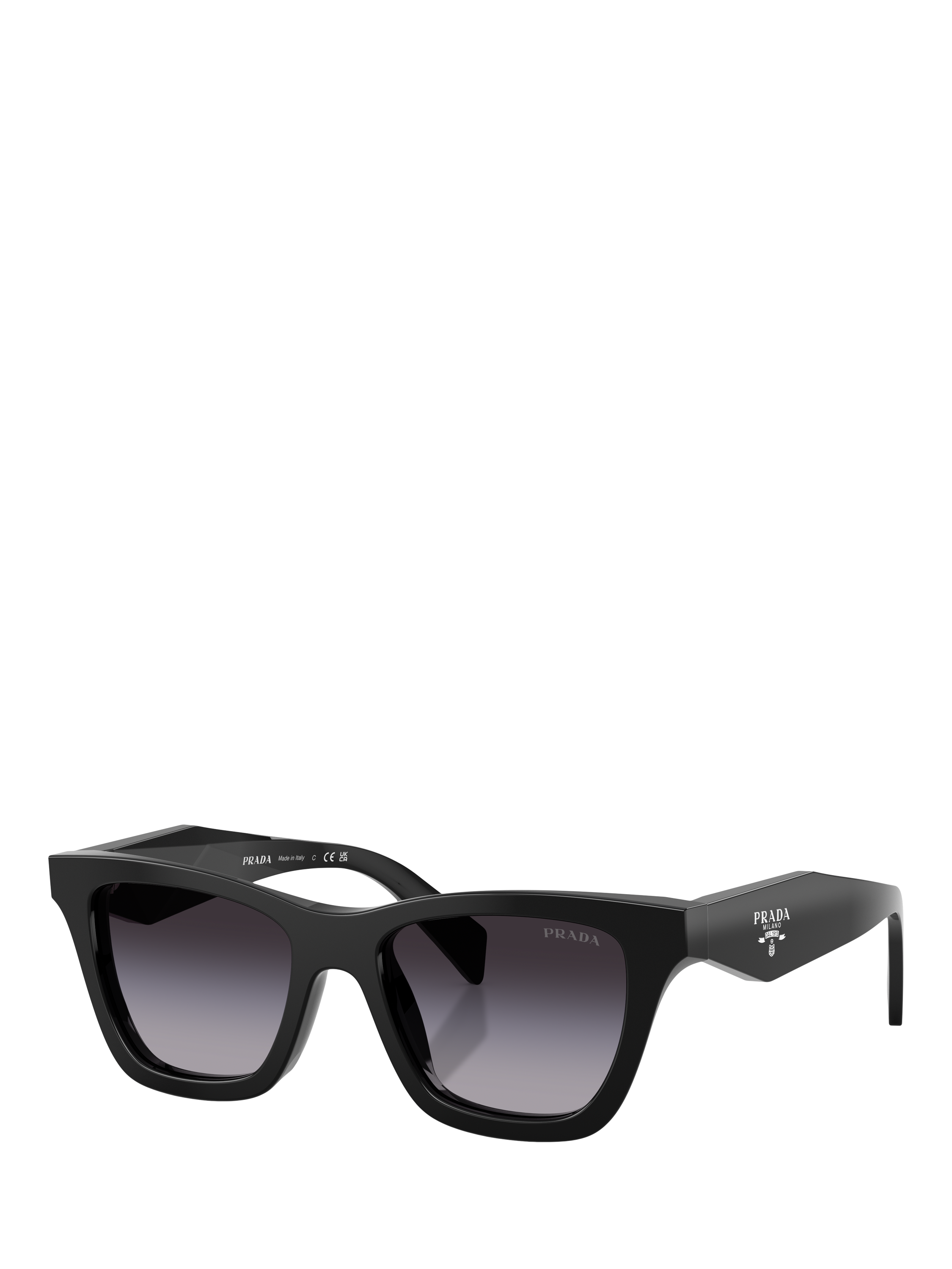 Product image 1 of 5, which shows Prada PR C07S Women's Butterfly Sunglasses, Black/Blue Gradient