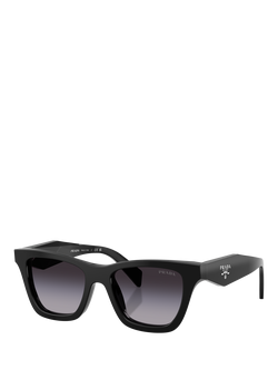 Prada PR C07S Women's Butterfly Sunglasses, Black/Blue Gradient