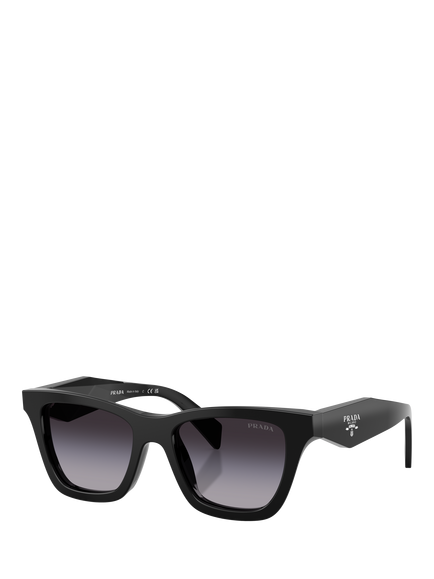 Prada PR C07S Women's Butterfly Sunglasses, Black/Blue Gradient