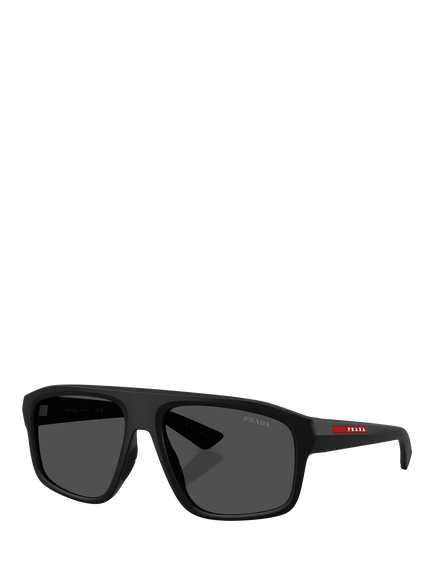 Prada Prada Linea Rossa PS B02S Men's Irregular Sunglasses, Matte Black/Grey, Matte Black/Grey