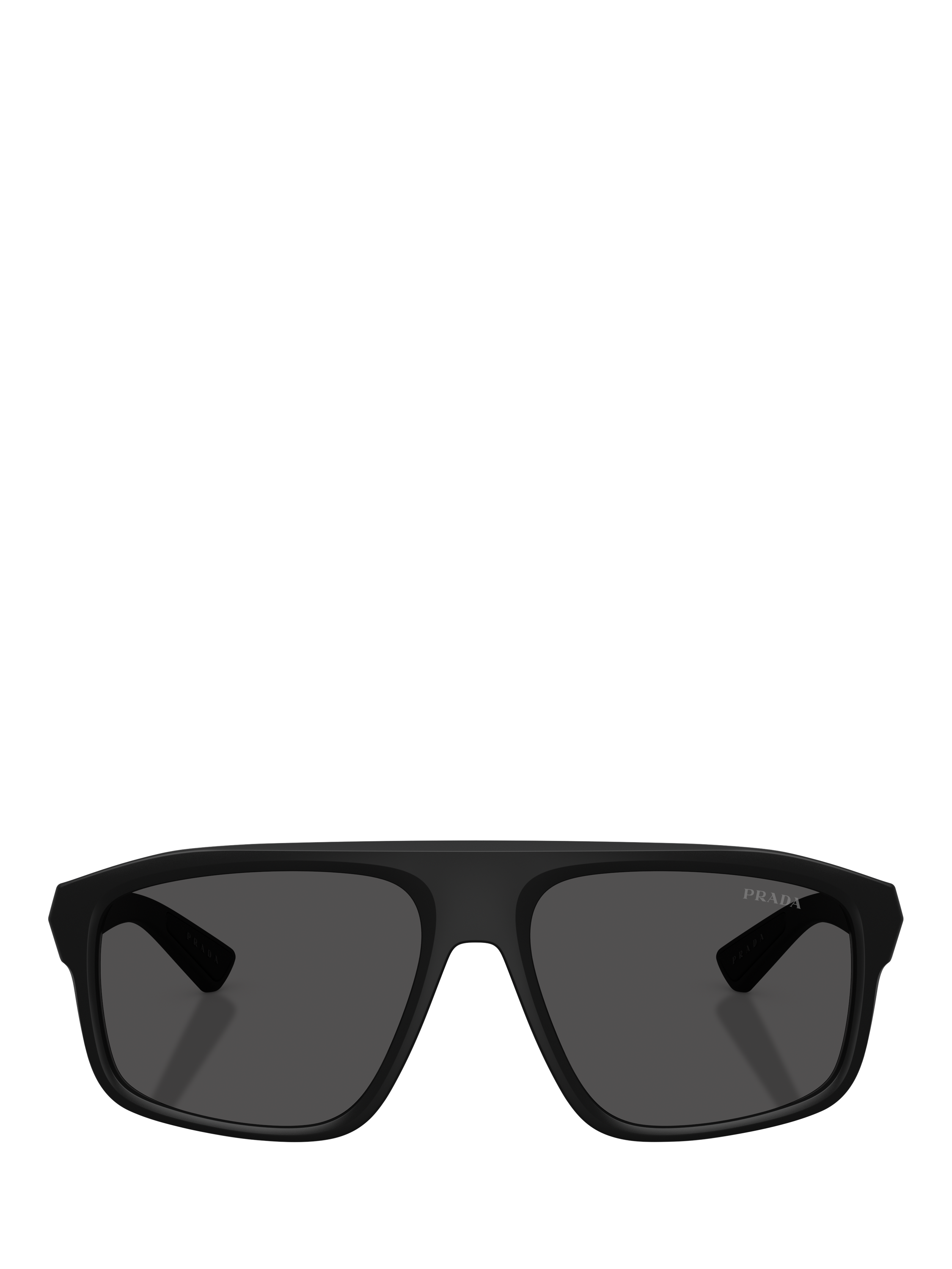 Product image 2 of 5, which shows Prada Prada Linea Rossa PS B02S Men's Irregular Sunglasses, Matte Black/Grey