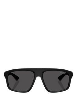 Prada Prada Linea Rossa PS B02S Men's Irregular Sunglasses, Matte Black/Grey - view 2, Matte Black/Grey