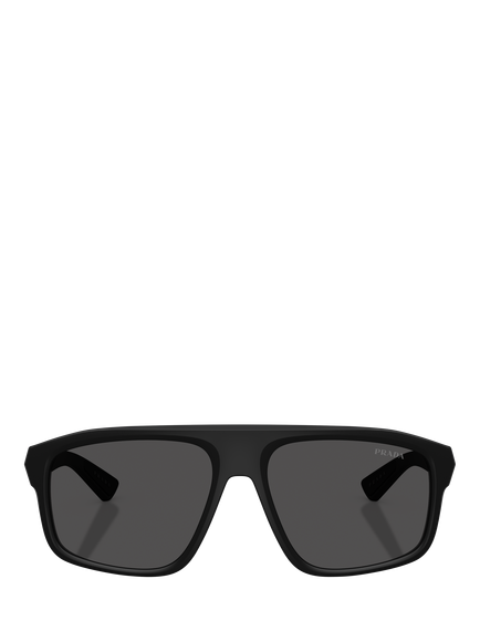 Prada Prada Linea Rossa PS B02S Men's Irregular Sunglasses, Matte Black/Grey - view 2, Matte Black/Grey