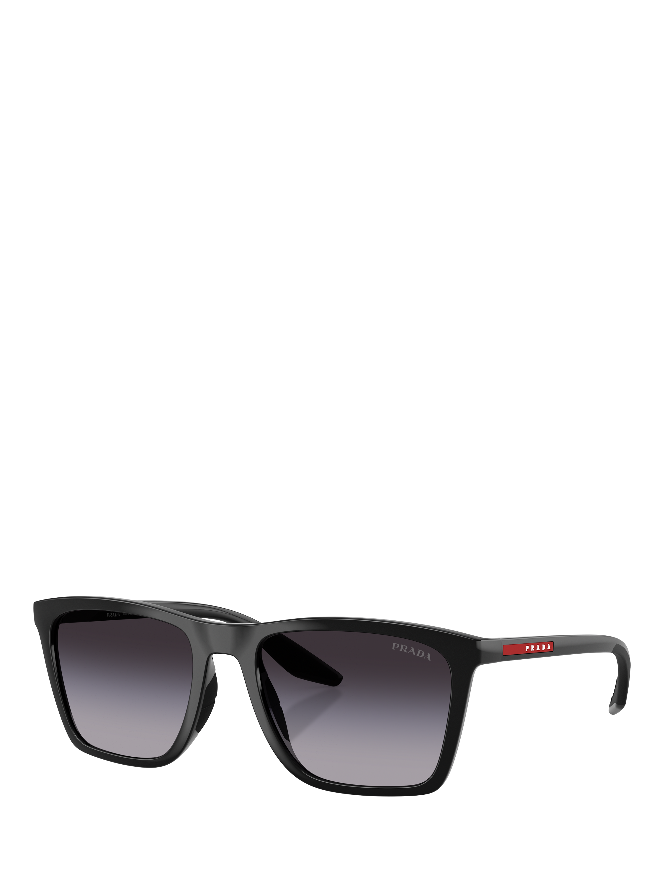 Product image 1 of 5, which shows Prada Prada Linea Rossa PS B08S Men's Pillow Sunglasses, Black/Grey Gradient