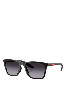 Prada Prada Linea Rossa PS B08S Men's Pillow Sunglasses, Black/Grey Gradient, Black/Grey Gradient