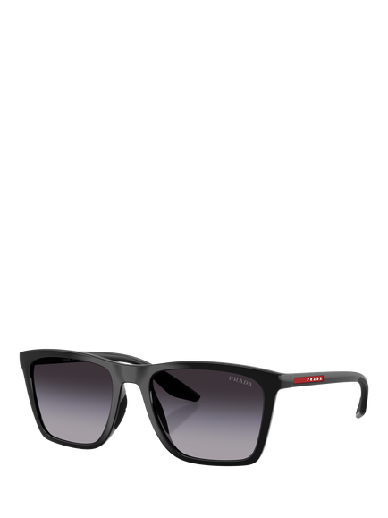 Prada Prada Linea Rossa PS B08S Men's Pillow Sunglasses, Black/Grey Gradient, Black/Grey Gradient
