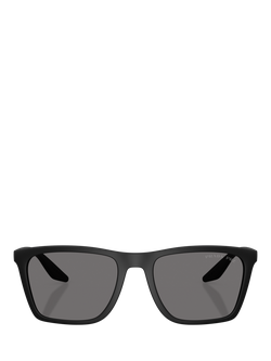 Prada Prada Linea Rossa PS B08S Men's Polarised Pillow Sunglasses, Matte Black/Grey - view 2, Matte Black/Grey