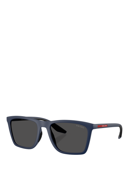 Prada PS B08STFY Men's D-Frame Sunglasses, Matte Blue/Grey, Matte Blue/Grey