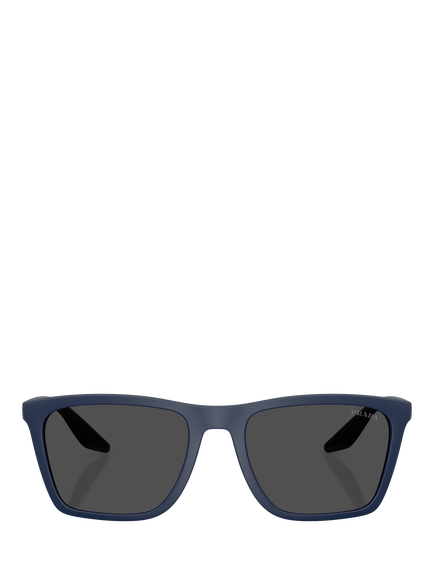 Prada PS B08STFY Men's D-Frame Sunglasses, Matte Blue/Grey - view 2, Matte Blue/Grey