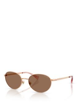 Ralph Lauren 0RA4148 Oval Sunglasses, Rose Gold/Brown, Rose Gold/Brown