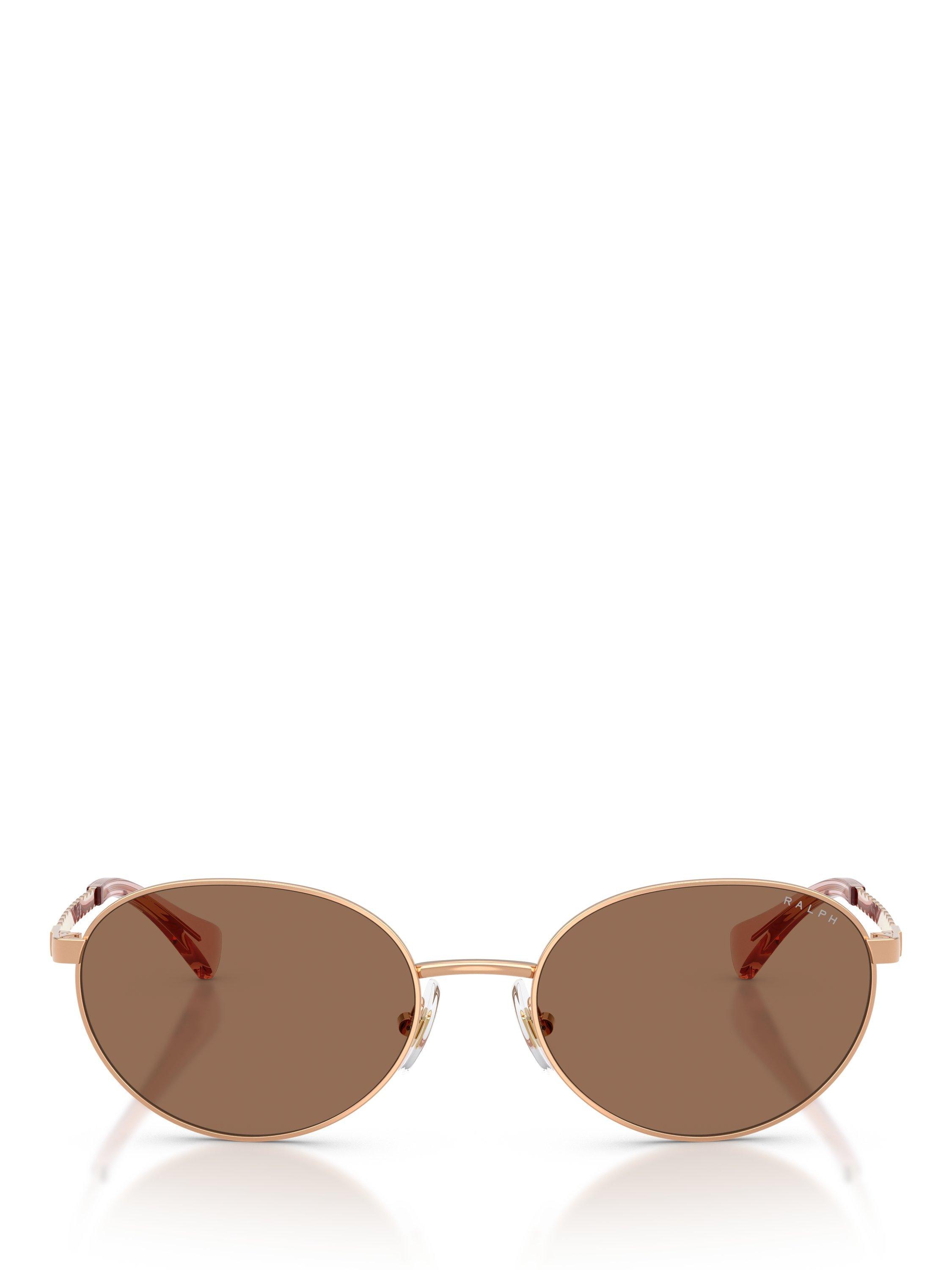 Ralph Lauren 0RA4148 Oval Sunglasses, Rose Gold/Brown