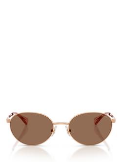 Ralph Lauren 0RA4148 Oval Sunglasses, Rose Gold/Brown - view 2, Rose Gold/Brown