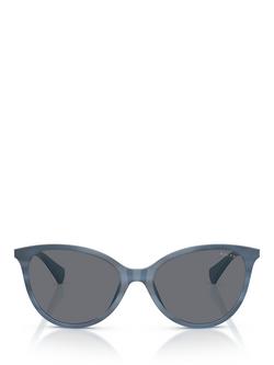 Ralph Lauren 0RA5339 Oval Sunglasses, Striped Blue On Milky Blue/Grey - view 2, Striped Blue On Milky Blue/Grey