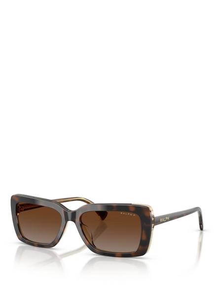 Ralph Lauren RA5342 Women's Polarised Rectangular Sunglasses, Tortoise Brown, Tortoise Brown