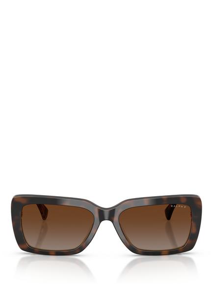 Ralph Lauren RA5342 Women's Polarised Rectangular Sunglasses, Tortoise Brown - view 2, Tortoise Brown