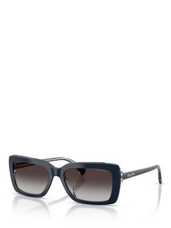 Ralph Lauren 0RA5342 Rectangular Sunglasses, Dark Blue/Brown Gradient, Dark Blue/Brown Gradient