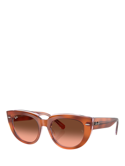 Ray-Ban RB22861 Women's Square Sunglasses, Red Havana On Trasp. Multicolo, Red Havana On Trasp. Multicolo