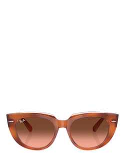 Ray-Ban RB22861 Women's Square Sunglasses, Red Havana On Trasp. Multicolo - view 2, Red Havana On Trasp. Multicolo