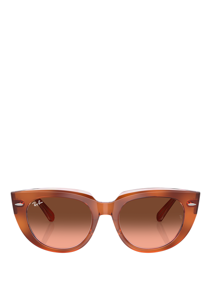Ray-Ban RB22861 Women's Square Sunglasses, Red Havana - view 2, Red Havana On Trasp. Multicolo