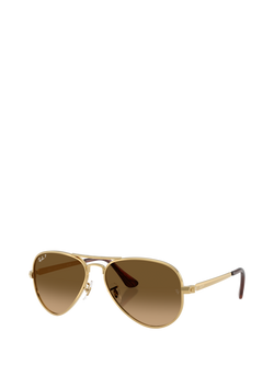 Ray-Ban RB3925 Unisex Polarised Aviator Sunglasses, Gold/Brown Gradient, Gold/Brown Gradient