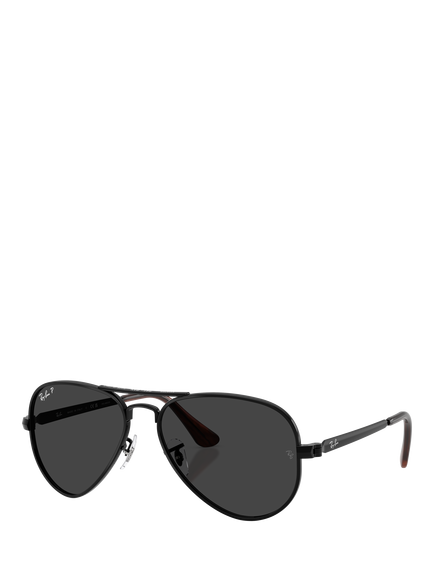 Ray-Ban RB3925002 Unisex Polarised Aviator Sunglasses, Black, Black